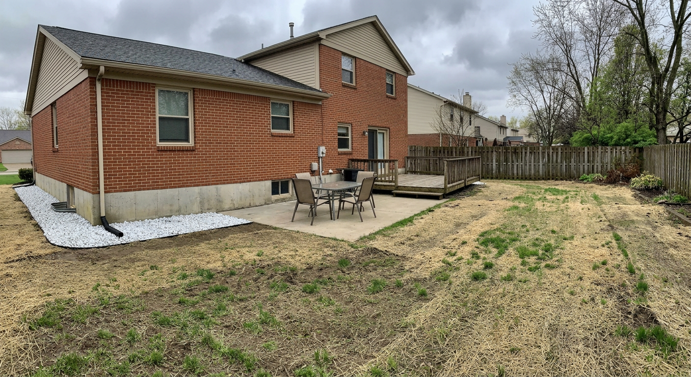French Drain & Regrading - After