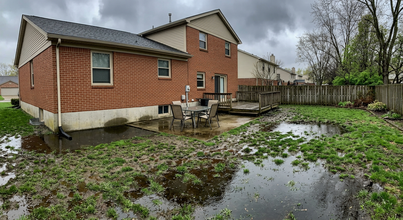 French Drain & Regrading - Before
