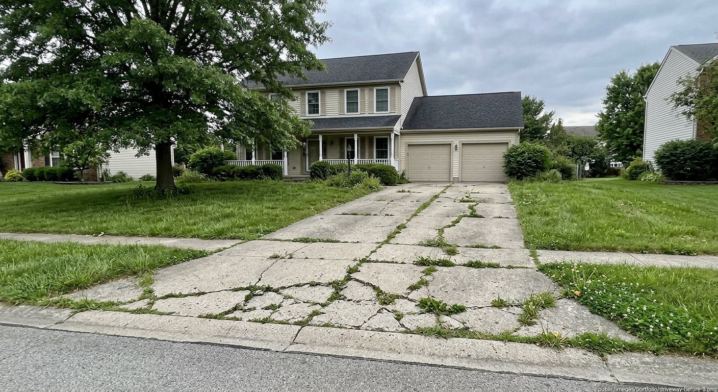 Concrete Driveway Replacement - Before
